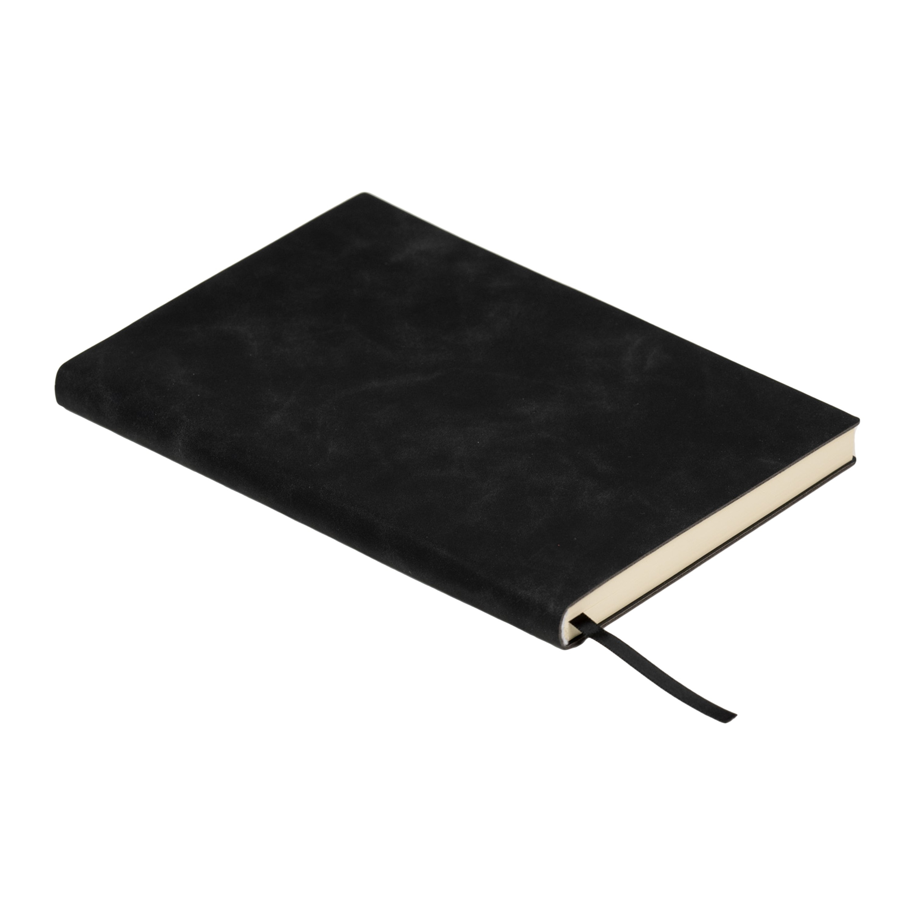 Agenda A5 nedatata, 112 file, semn carte, coperta cu textura catifelata, neagra - imagine 4